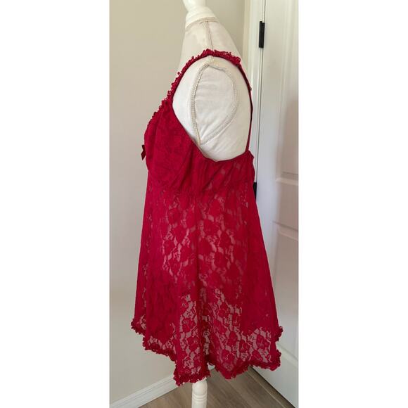 Seductive Wear by Cinema Etoile 3X Red Lace Slip Baby Doll - Picture 2 of 5